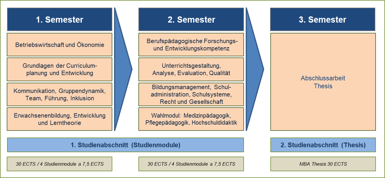 MBA GesPäd - Modul und Semesterplan